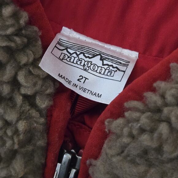 Patagonia RETRO X SHERPA Vest Unisex BROWN ORANGE Fall Winter Toddler Size 2T - Picture 4 of 5